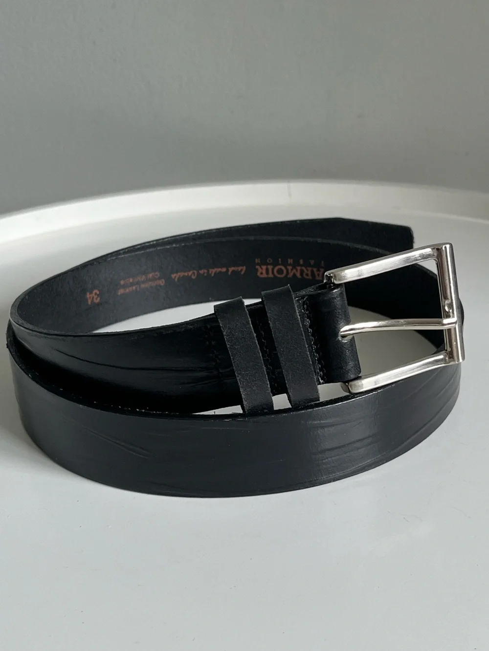 ARMOIR Fashion Canada Handcrafted Black Leather Belt 34 Old Money Classic